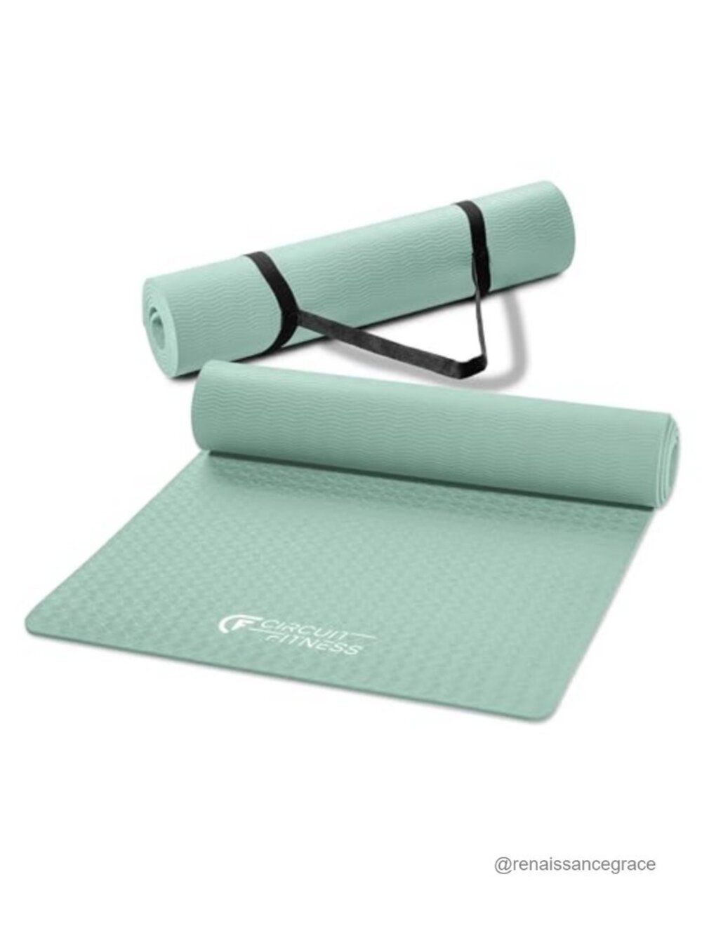 Marcy Non-Slip Exercise Yoga Mat TPE with Carrying Strap
